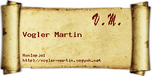 Vogler Martin névjegykártya
